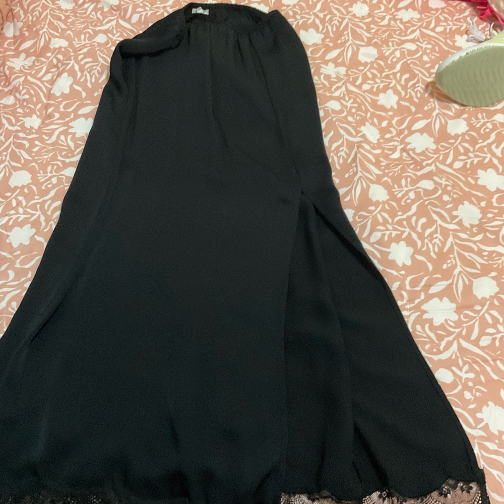 Aerie Elegant Black Maxi Skirt